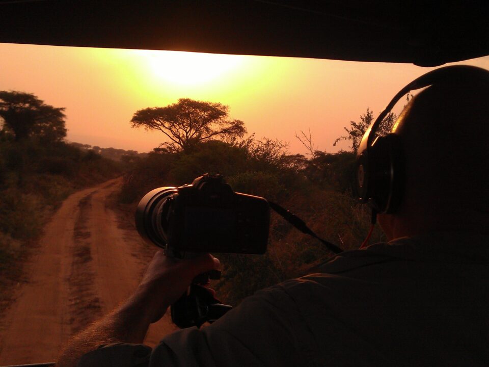 sunset on a safari