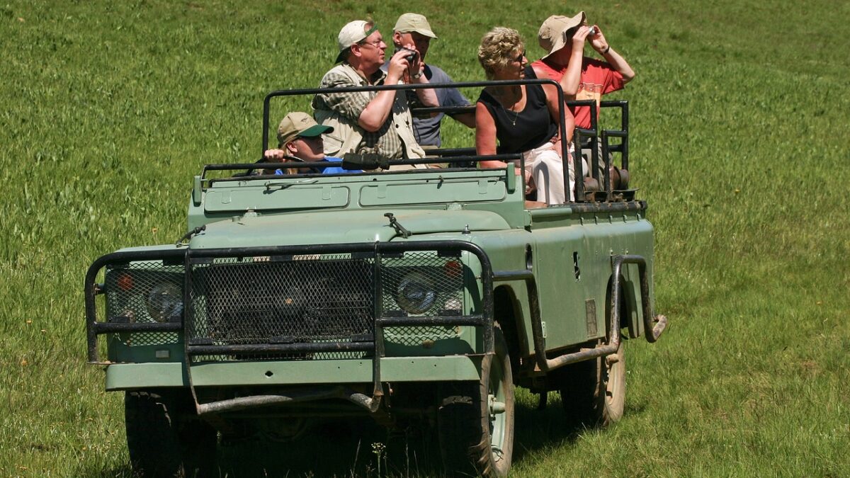 family on a safari